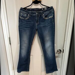 Miss Me signature boot cut Distressed jeans ***Altered using original cuff***